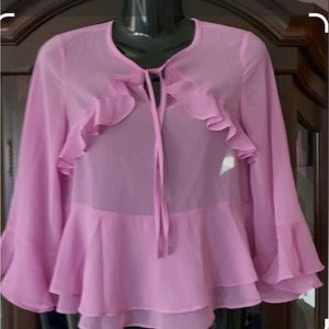 👗Banana Republic petite pink ruffle top. ( part of 3 for $25 promo)